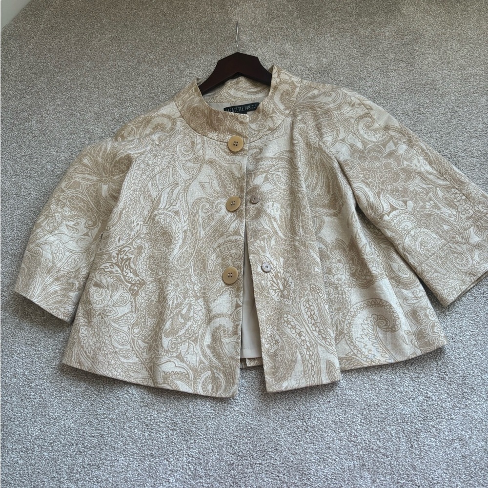 EUC Lafayette 148 Gold Button Jacket size 2. Very clean.
